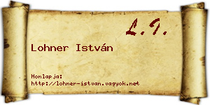 Lohner István névjegykártya